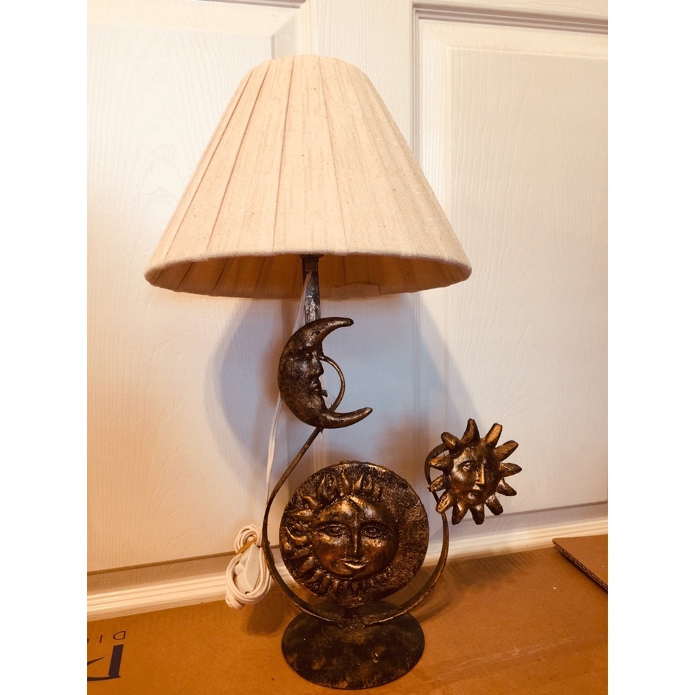 Vintage moon and sun lamp